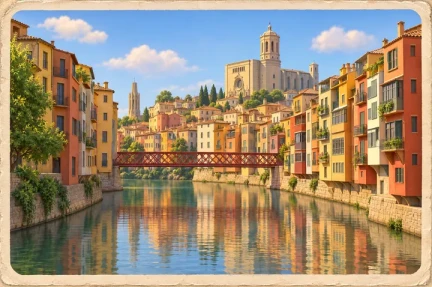 The Onyar river, Girona